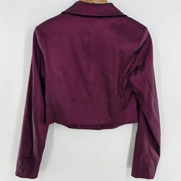 House of Harlow 1960 Shiny Dark Fuchsia Cropped Blazer W/ Cami Womens Medium - Picture 3 of 16